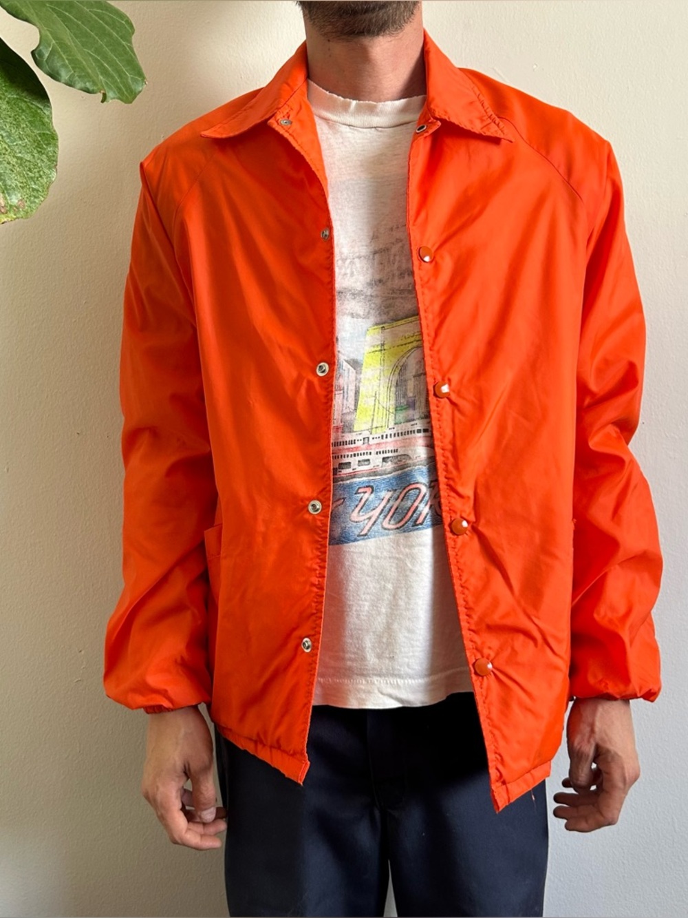 Vintage Deer Hunter Orange Windbreaker